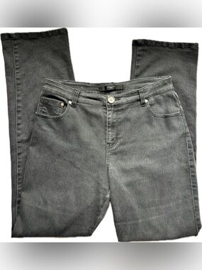 Simon Chang Charcoal Straight Leg Jeans Style 8195 - Size 8